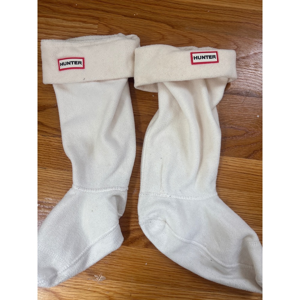 Hunter Womens Fleece Boot Socks Cream White Tall Rain Boot Liners Size M
